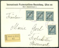 1920/1922 (meist) 8 Reko- bzw. Expressbelege, dabei aus Unterach am ...