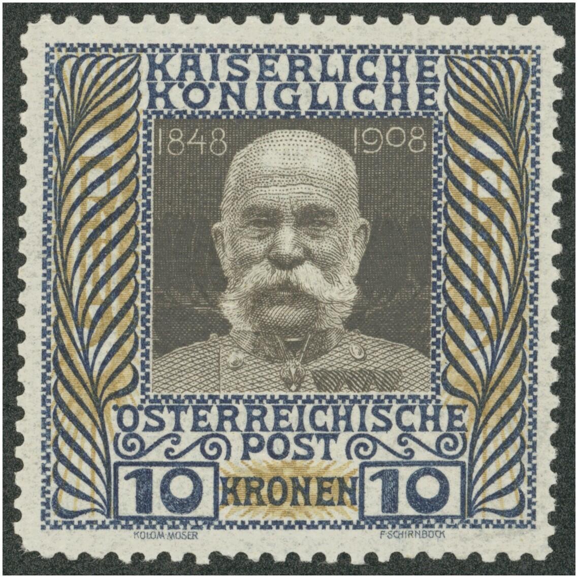 1908 Kaiser Franz Josef 10 Kronen, postfrisches P! Befund Dr. ...