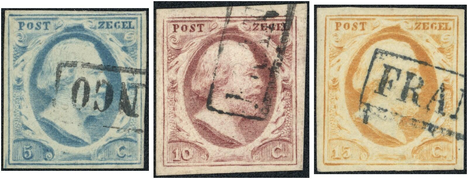 1852 Freimarken 3 Werte komplett, frisches P! 1852  Katalog: Mi. ...