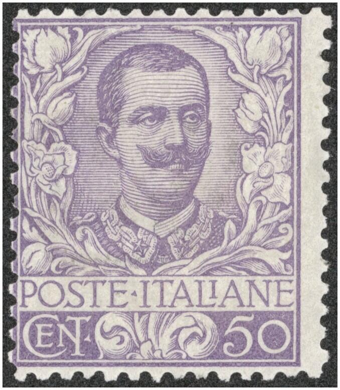 1901 Freimarke 50 C, lila, frisches P! Certificato Caffaz 1901  ...