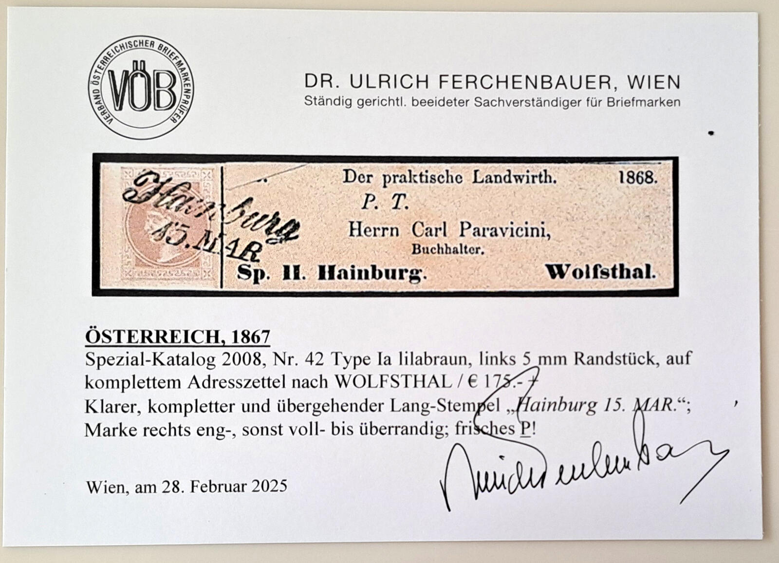 Image 1 for lot number 970 for Austrophil - 186th Stamp Auction