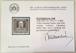 1908 Kaiser Franz Josef 10 Kronen, postfrisches P! Befund Dr. ...