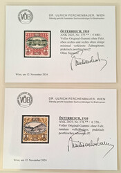 1910 Kaiser Geburtstag 2 Kronen bis 10 Kronen, 2 K. rechts oben 1910 ...