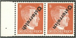 1945 1. Wiener Aushilfsausgabe 8 Pfg. orangerot waagrechtes Paar von ...