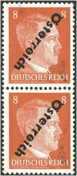 1945 1. Wiener Aushilfsausgabe 8 Pfg. orangerot senkrechtes Paar mit ...