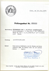 1945 III. Wiener Aushilfsausgabe 11 Werte komplett, Attest Kovar 1945 ...