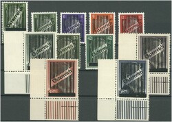 1945 III. Wiener Aushilfsausgabe 11 Werte komplett, Markwerte mit ...