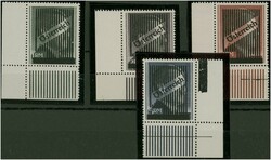 1945 III. Wiener Aushilfsausgabe 4 Markwerte mit Bogenecken, geprüft ...