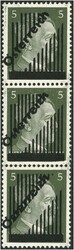 5 Pfg. grün "steile 5 " im senkrechten Dreierstreifen (13-15-14 ...