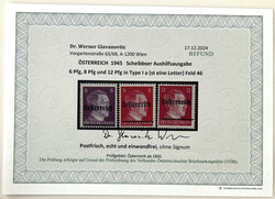 1945 Scheibbser Aushilfsausgabe in Type Ia (st eine Letter) Feld 46, ...