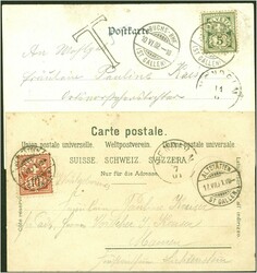 1901/07 6 Ansichtskarten aus der Schweiz (Gruss aus Altstaetten, ...