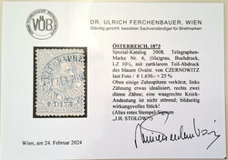 1873 50 Kreuzer grau Buchdruck Lz 10 1/2 mit Ovalstempel von ...