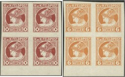1916 Zeitungsmarken 6 Heller orange und 10 Heller rot beide ...