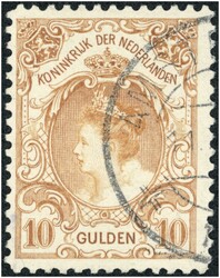 1898 Freimarke 10 Gulden dunkelorange 1898 Katalog: Mi. 66 A 700 ...