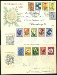 1952/60 Sommermarken Blumen, 3 FDC's 1952/60 Katalog: 588-92, 607-11 ...