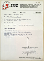 1923 Pro Juventute Ortspostkarte FDC, minim. Zahnfehler bei 10 Rp., ...