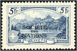 1928 SOCIETE DES NATIONS Freimarke 5 Fr. blau 1928 Katalog: Mi. 34x ...