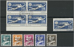 1932 SOCIETE DES NATIONS Sondermarken komplett + 1 Fr. Viererblock ...