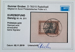 1924/29 2 Werte mit echten Stempeln, geprüft Gruber 1924/29 Katalog ...