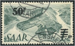 1947 Urdruck: Freimarke 50 Fr. schwärzlichgraugrün, seltenes ...