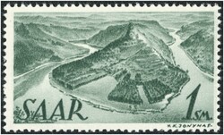1947 Freimarke 1SM, schwärzlichgraugrün Neuauflage ohne Aufdruck, ...