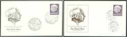 1957 Freimarke Heuss 200 Fr. violett, 2 verschiedene FDC's 1957 ...
