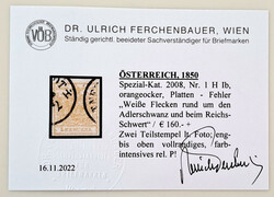 1 Kreuzer orangeocker "Weiße flecken rund um den Adlerschwanz und ...