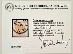 1 Kreuzer kadmiumgelb Type III Hp mit großem Wz, farbfrisches rundum ...