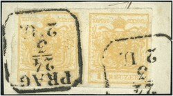 1 Kreuzer ockergelb ockergelb Type III Hp, waagrechtes Paar, gut ...