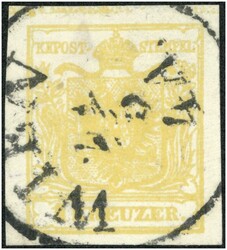 1 Kreuzer sattgelb Type III Mp mit waagrechtem Balkenoben, rundum ...