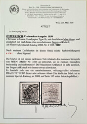 2 Kreuzer schwarz Type Ib Hp mit deutlichen Maschinen- und ...