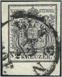 2 Kreuzer Type IIIa Hp, unten 5 mm Randstück, breit bis ...