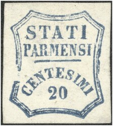 1859 Freimarke 20 C. blau, vollrandiges P! 1859 Katalog: Mi. 14 850 ...