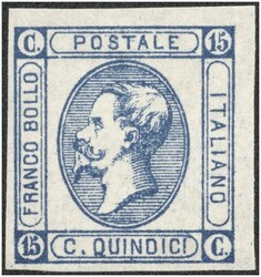 1863 Freimarke 15 C. ultramarinblau Type I, frisches P! 1863 Katalog ...