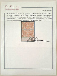 1863 Freimarke 2 L. rotorange im Viererblock mit unterem Bogenrand, ...