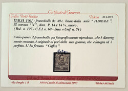 1901 Freimarke 40 C braun, frisches P! Certificato Caffaz 1901 ...