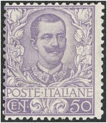 1901 Freimarke 50 C, lila, frisches P! Certificato Caffaz 1901 ...