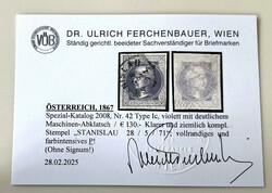 Zeitungsmarke Type Ic violett, mit deutlichem Maschinen-Abklatsch, ...