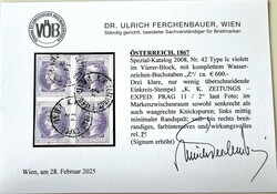 Zeitungsmarke violett Type Ic im Viererblock mit komplettem ...