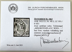 Freimarke 20 Kr. grau Lz. 10 1/2, Prachtstück! Geprüft Dr. ...