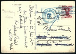 1950 Salzburg, Brückenstempel auf mit 1 S.- Trachten rot frankierter ...