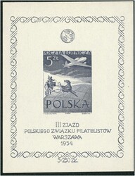 1954 3. Kongress des polnischen Philatelistenverbandes 5 Zl. blau ...