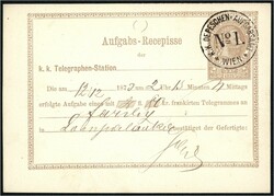 1870 K.K. DEPESCHEN - AUFGABSAMT * WIEN * / No.1., Einkreisstempel ...