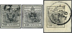 10 Centesimi Ty.Ia schwarz, 10 Centesimi Ty.Ia grauschwarz und 10 ...