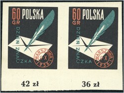 1958 Tag der Briefmarke im Paar unteres Randstück, Kat.Nr. 1068 U ...