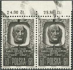 1962 Todestag von Karol Swierczewski - Walter, 60 Gr. im Oberrandpaar ...