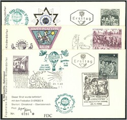 1964/2001 Partie mit 44 Poststücken "D-ERGEE WEIHNACHTS-BALLONPOST" ...