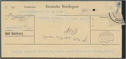 1944 Telegramm (Deutsche Reichspost) nach Wien, mit Text "HOELLE ...