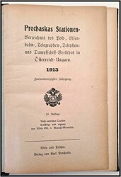 1913 Prochaskas Stationen-Verzeichnis des Post-, Eisenbahn-, ...