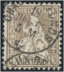 1862 Sitzende Helvetia 1 Fr. goldbronze 1862  Katalog: Kat.Nr. 36c ...